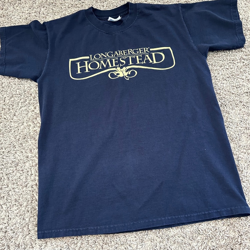 Longaberger Homestead T Shirt Navy‎ Blue Gildan Ultra Cotton Size M